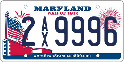 MD license plate 2AX9996