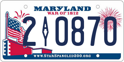 MD license plate 2AY0870