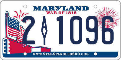 MD license plate 2AY1096