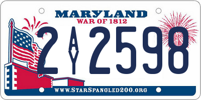 MD license plate 2AY2598