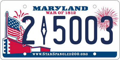 MD license plate 2AY5003