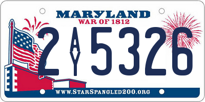 MD license plate 2AY5326