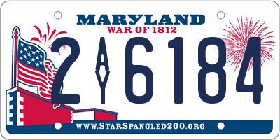 MD license plate 2AY6184