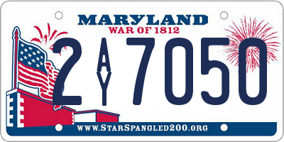 MD license plate 2AY7050