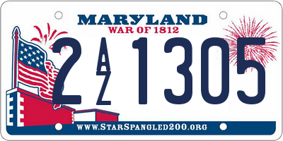 MD license plate 2AZ1305