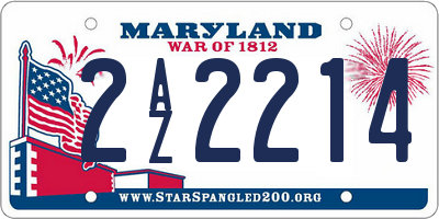 MD license plate 2AZ2214