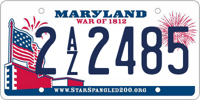 MD license plate 2AZ2485