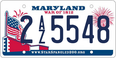 MD license plate 2AZ5548