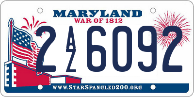MD license plate 2AZ6092
