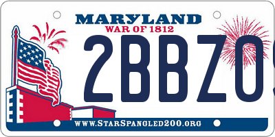 MD license plate 2BBZ09