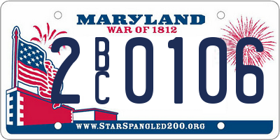 MD license plate 2BC0106