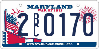 MD license plate 2BC0170