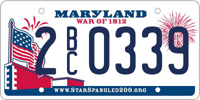 MD license plate 2BC0339