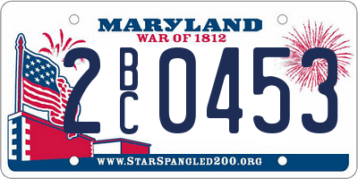 MD license plate 2BC0453