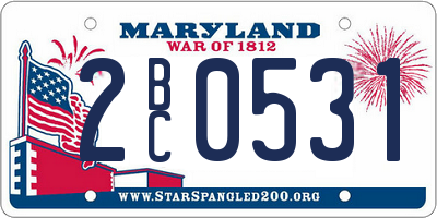 MD license plate 2BC0531
