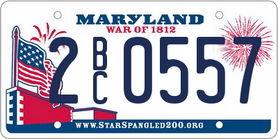 MD license plate 2BC0557