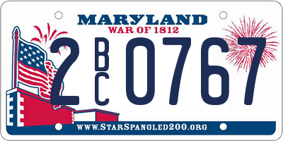 MD license plate 2BC0767