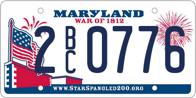 MD license plate 2BC0776