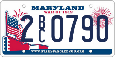 MD license plate 2BC0790