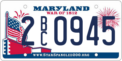 MD license plate 2BC0945