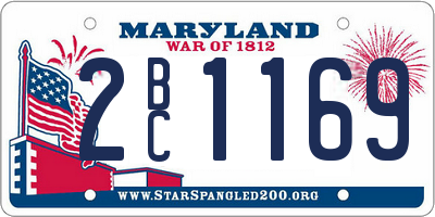 MD license plate 2BC1169