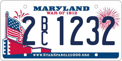 MD license plate 2BC1232