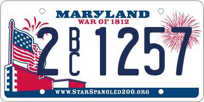 MD license plate 2BC1257