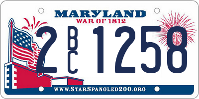 MD license plate 2BC1258