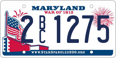 MD license plate 2BC1275