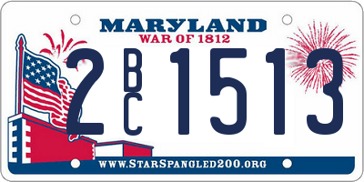 MD license plate 2BC1513