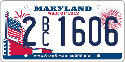 MD license plate 2BC1606
