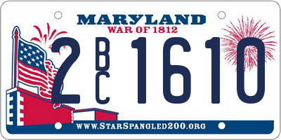 MD license plate 2BC1610