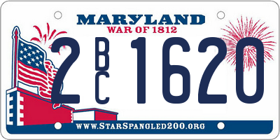 MD license plate 2BC1620