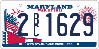 MD license plate 2BC1629