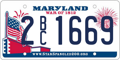 MD license plate 2BC1669