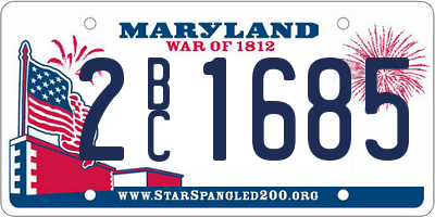 MD license plate 2BC1685