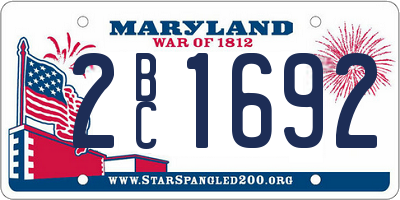 MD license plate 2BC1692