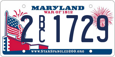 MD license plate 2BC1729