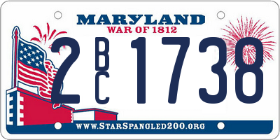 MD license plate 2BC1738