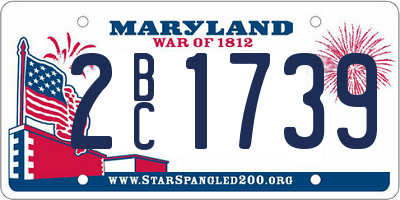 MD license plate 2BC1739