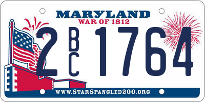 MD license plate 2BC1764