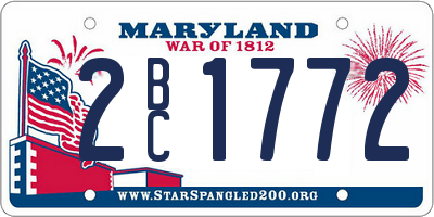 MD license plate 2BC1772