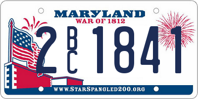 MD license plate 2BC1841