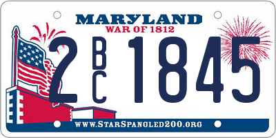 MD license plate 2BC1845