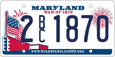 MD license plate 2BC1870