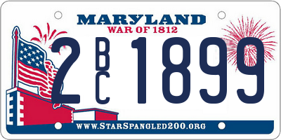MD license plate 2BC1899