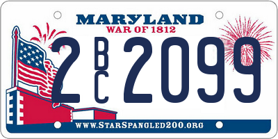 MD license plate 2BC2099