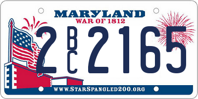 MD license plate 2BC2165