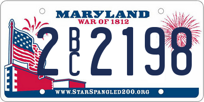 MD license plate 2BC2198