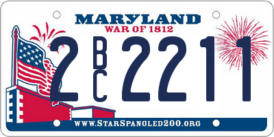 MD license plate 2BC2211